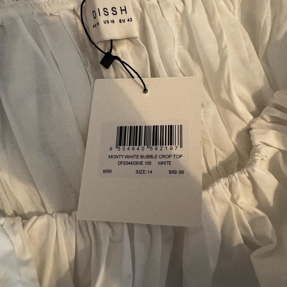 DISSH MONTY WHITE BUBBLE CROP TOP - Picture 7 of 8